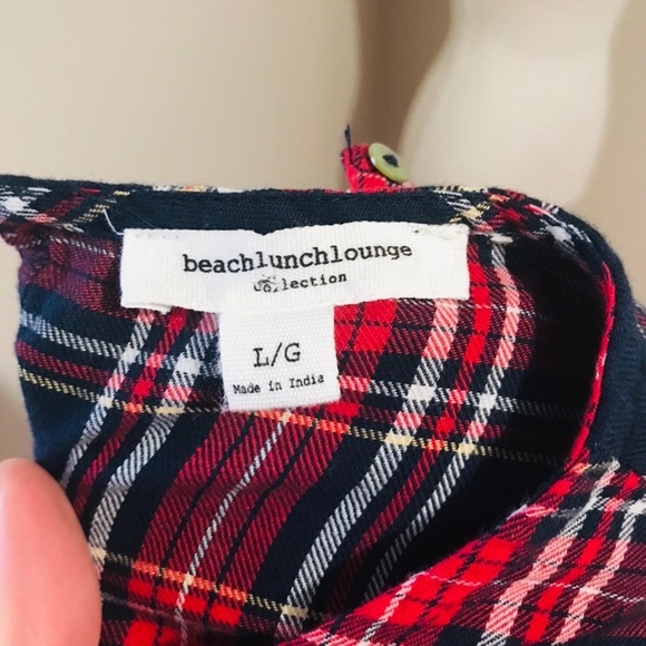 Beach Lunch Lounge Plaid Peplum Top - Picture 5 of 6